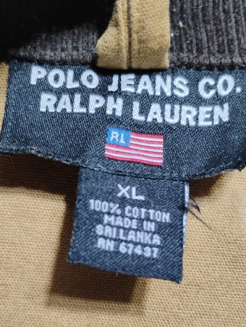 (C-63) SALE! Polo by Ralph Lauren Cropped Utility Jacket W Corduroy Collar - Picture 2 of 7